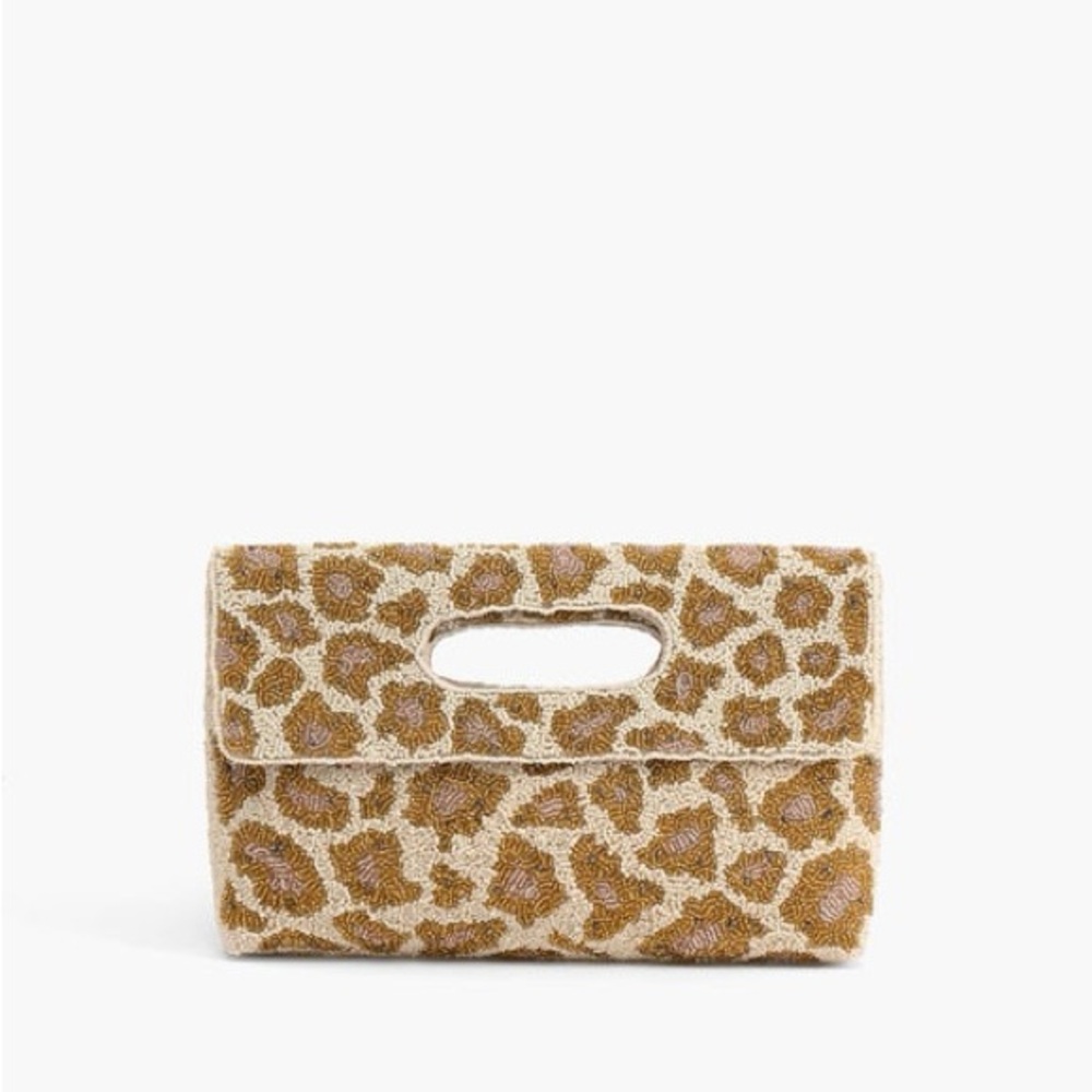 Leopard Print Clutch Beaded Bag